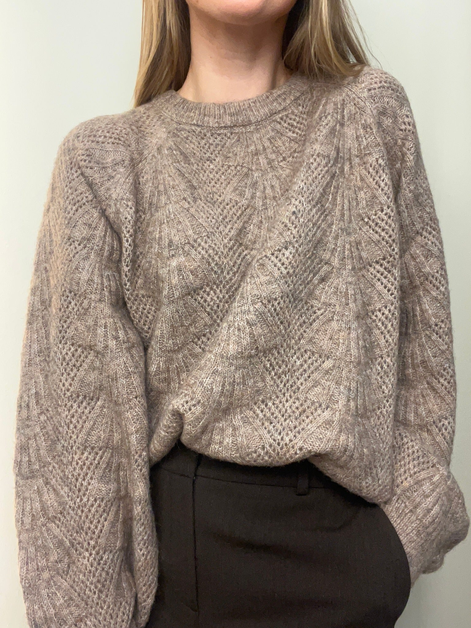 OBJFLORA Pullover - Desert Taupe